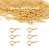 200 ks / Taštičkové očkové špendlíky Očkové špendlíky ze slitiny se závitem Šroubovací očkové háčky Šperkovní komponenty (Zlato)