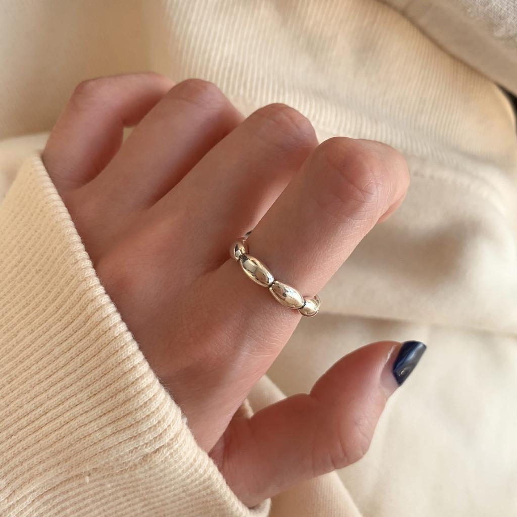 Minimalist Unique Womens Silver Ring With Elegant Geometric Shape Adjustable Size