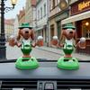 Solar Powered Wobbling Dog Car Ornament Cute Beer Pet Swing Figure for Dashboard Eco-Friendly Vibrating Toy