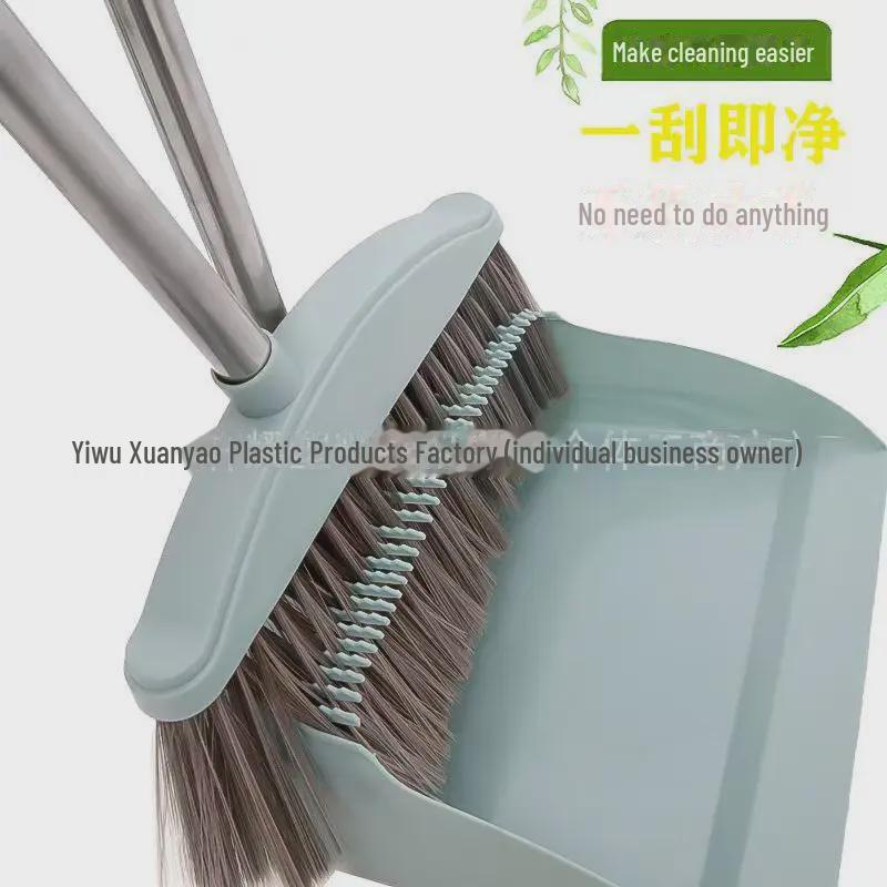 Besen- und Kehrschaufel-Set mit weichen Borsten – Antihaftbeschichtung zum Haarefegen für Küche und Bad