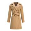 Winter Women Wool Long Coat Elegant Solid Lapel Blend Coat with Belt Jacket Autumn Vintage Office Lady Slim Fit Female Overcoat
