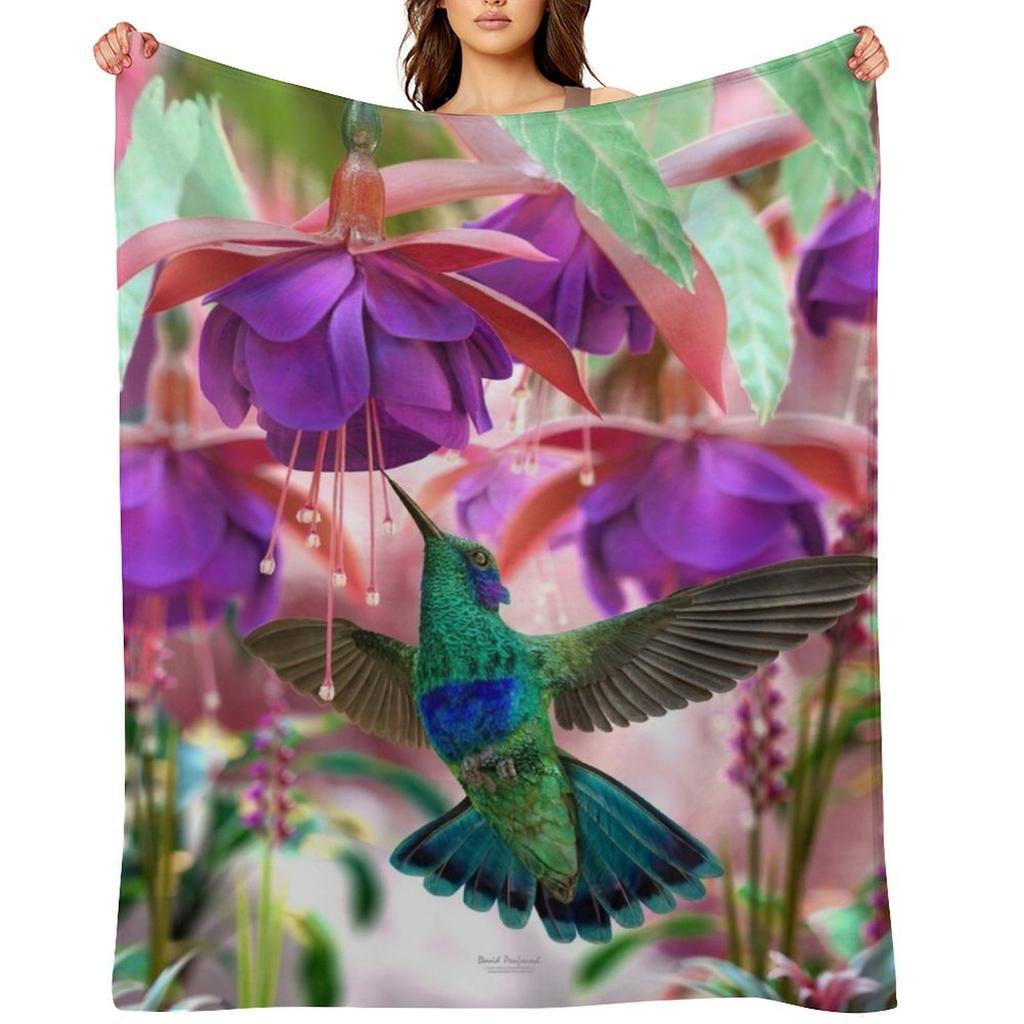 Hummingbird Throw Blanket Furry Kid'S Thin Stuffeds Blankets