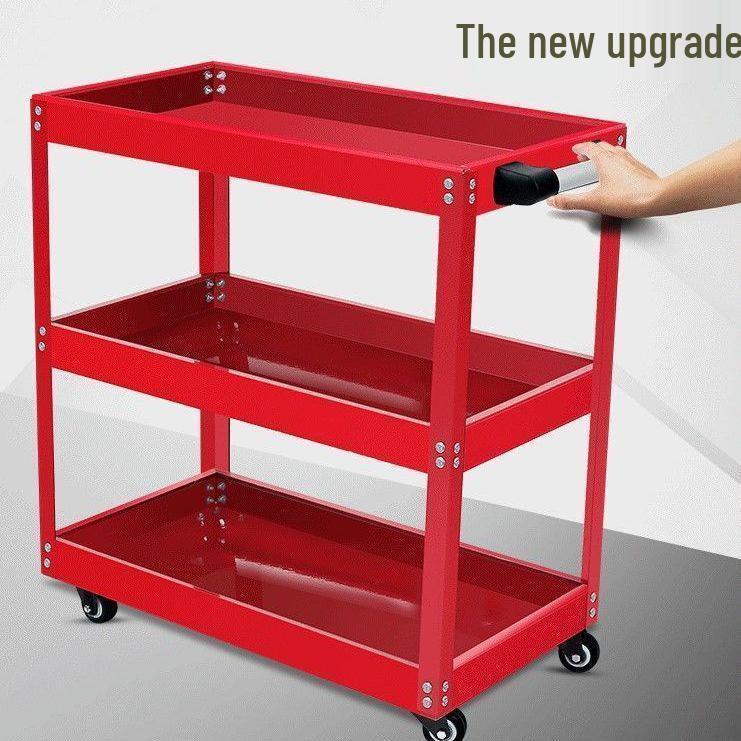 Multifunctional Three-Layer Mobile Tool Cart for Auto Repair and Home Use