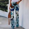 2023 Plus Size European & American Butterfly Faux Denim Micro-flare Pants