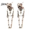 Personalized Gift for Goth Lovers 2Pcs Skeleton Earrings Women, Gothic Alloy Drop Earrings, Hypoallergenic Punk Retro Dark Style Skull Dangle