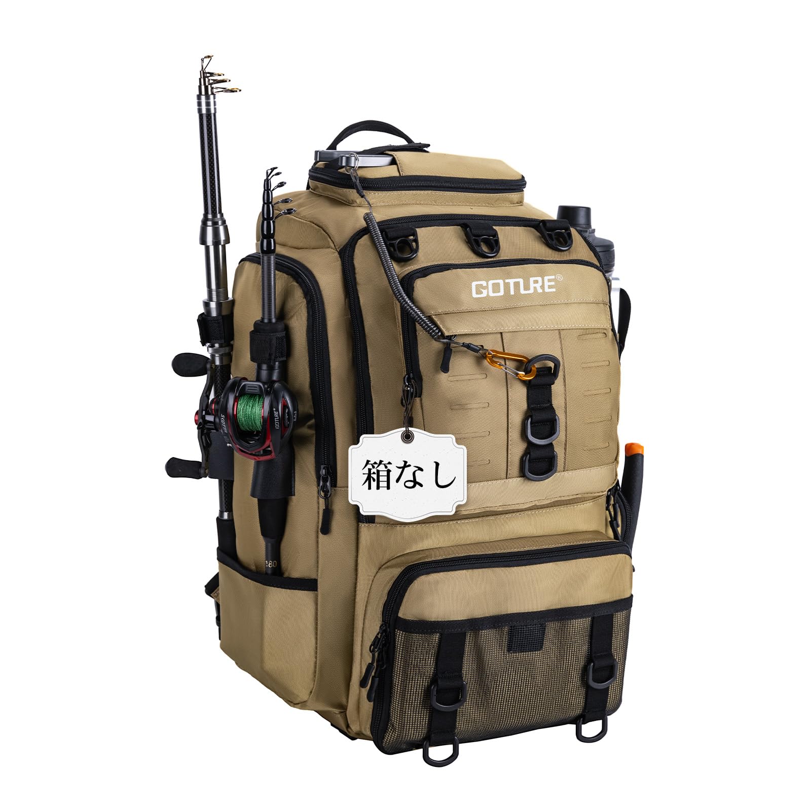 

Goture Рыбалка Рыбалка Рыболовные снасти 40 л Большой 900D Оксфорд SBS Идеально подходит для ручья и на открытом воздухе Рюкзак, Сумка, Сумка, Вместимость, Ткань, Молния, Водонепроницаемый,