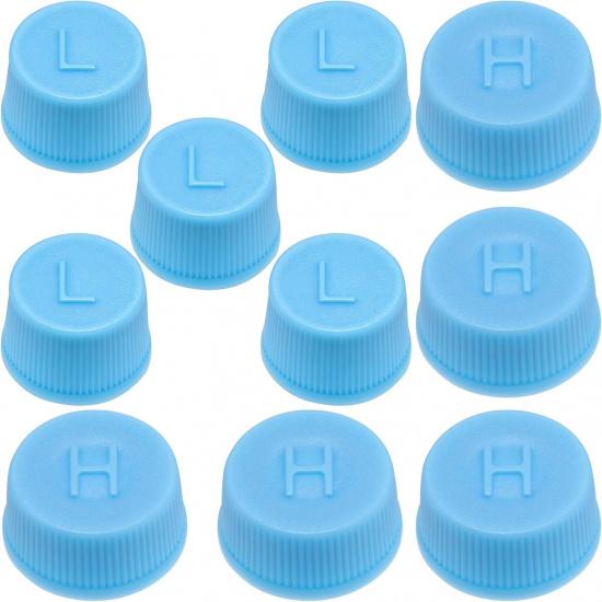 4pcs Replacement Car A/C Valve Core Caps, Blue | Leakproof R134a Air Conditioning System Service Port Caps, High Low Side Pressure Valve Cap Set for