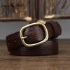 Handmade Retro Copper Buckle Ladies Belt Leather Belt Simple and Versatile Pin Buckle