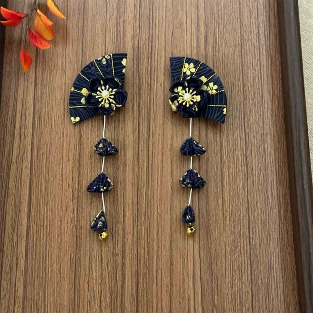 Sakura Tassel Fan Hair Clip Flower Hanfu Fan Hair Clip Cute Kimono Sakura Hairpin  Outdoor