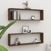 Day and Night - Day and Night Cubic Wall Shelf 2 Pcs Brown Oak Wood 100x15x30cm