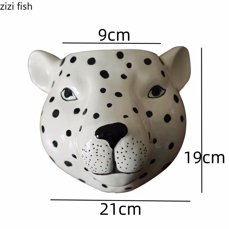 

Керамическая ваза для цветов с изображением леопарда, настенная ваза с изображением животных, декоративные вазы, цветочные композиции, гидропонные вазы, украшения, орнамент
