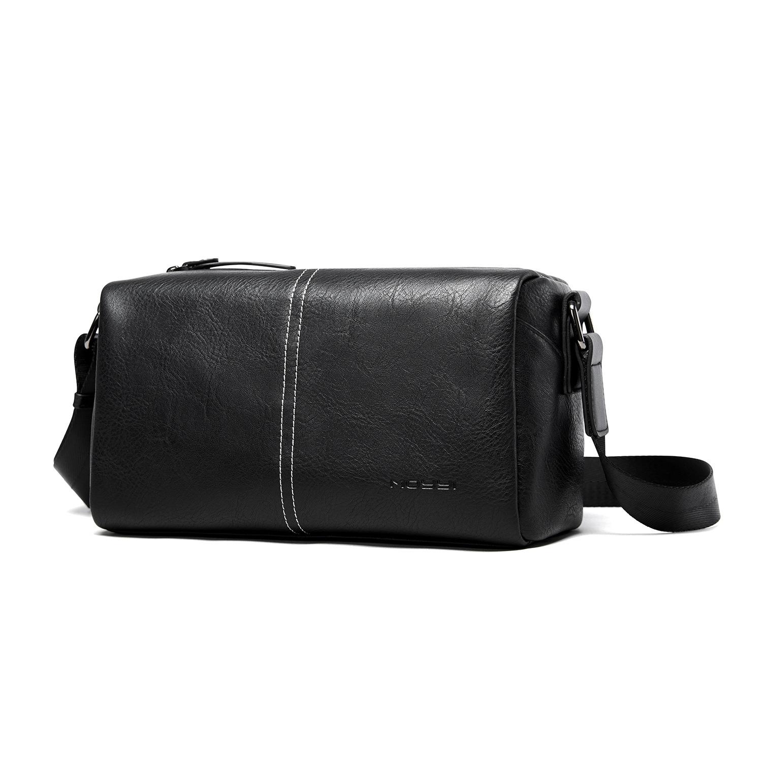 

Мужская кожаная сумка через плечо, сумка на одно плечо, вместительная сумка-подушка, повседневная сумка через плечо для поездок на работу, высококачественная мужская сумка чёрный