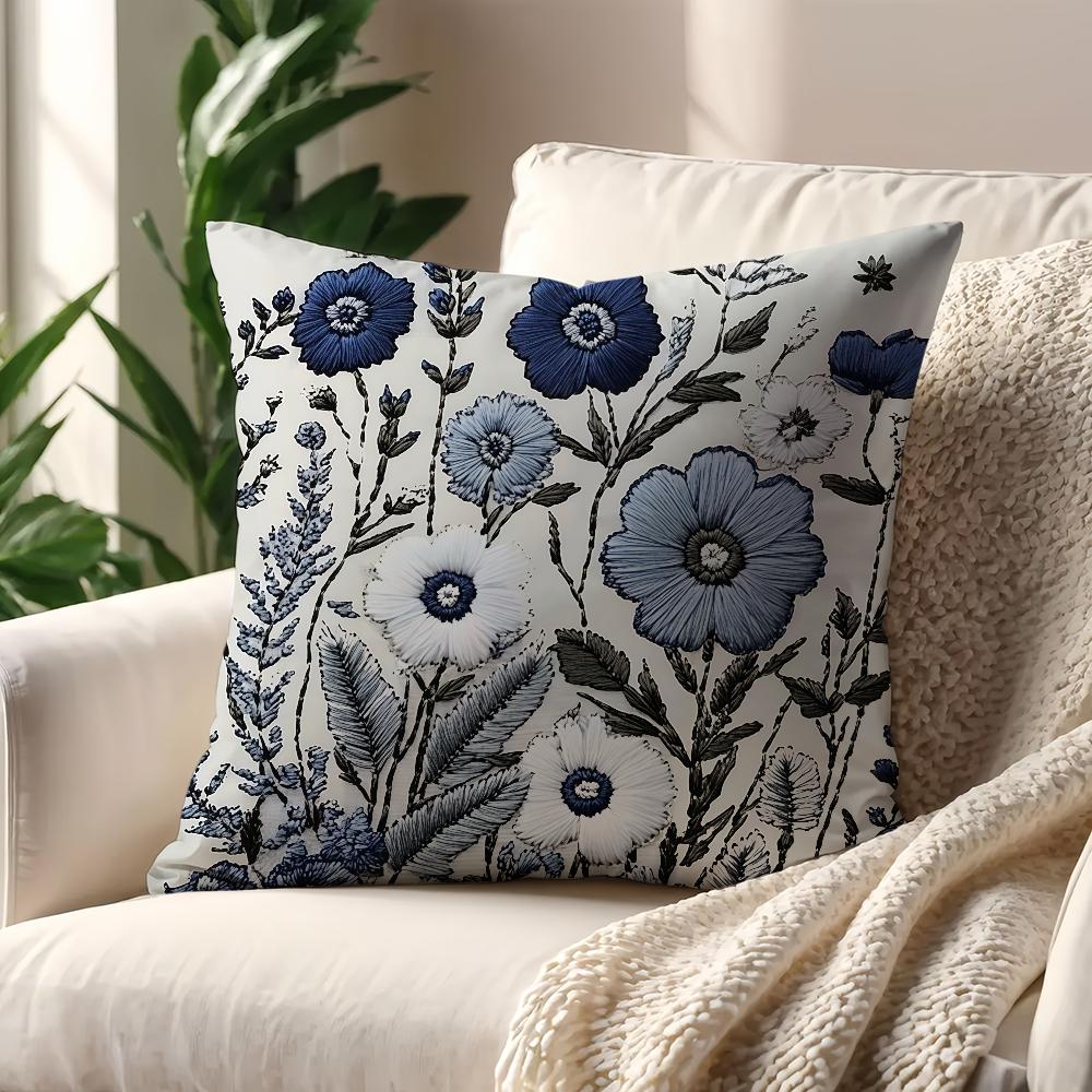Retro Floral Print Cushion Cover For Pillow Printing Sofa Decoration Home Car Room Coffee Shop Office Nordic Simplicity
