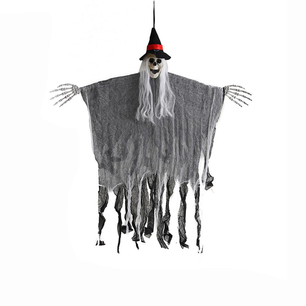 Halloween Hanging Skeleton with Hood Decoration Prop for House Indoor Outdoor