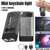 EDC Keychain Mini Laser Pen Flashlight Type-C Rechargeable Lamp Camping Fishing Torch With Magnet UV Light Buzzer Sound and Light Warning