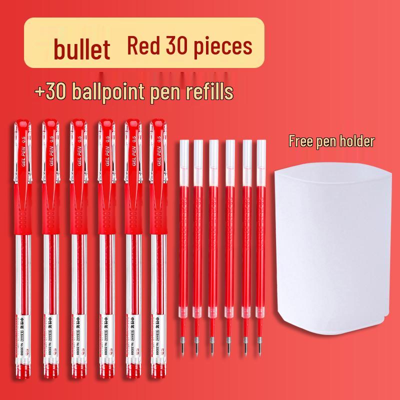 Student Special Red Gel Pen: Push-Type Correcting Pen for Homework & Signatures