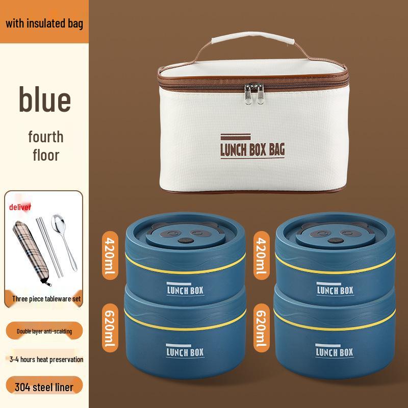 Portable Multi-layer Leak-proof Insulated Bento Lunch Box for Students and Office Workers