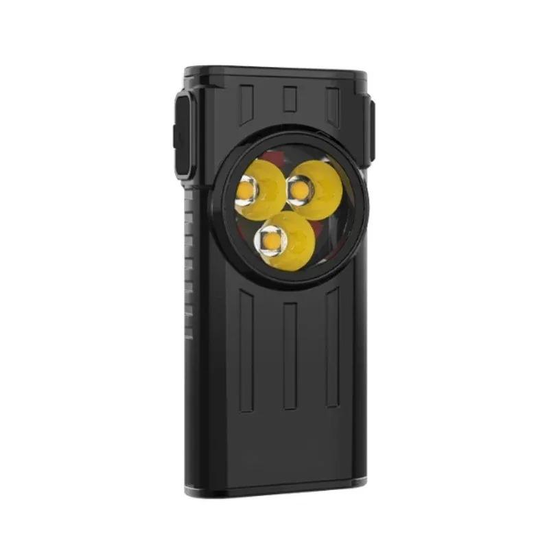 LED Pocket Light Flashlight Keychain Torch Type-C Rechargeable Lightweight Work Lamp with Magnet for Camping Hiking Emergency