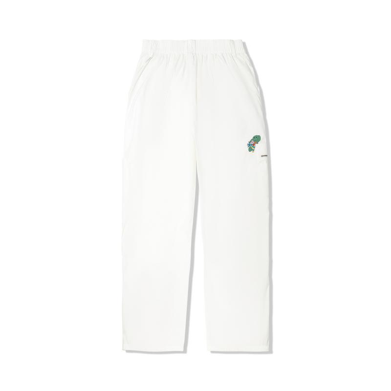 Li Ning X Taka Sha Collaboration Letter Mid-Rise Breathable Versatile Straight Leg Casual Pants Women Bottoms Off-White AKXV340-4