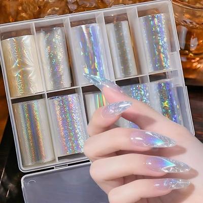 Laser Nail Transfer Stickers Iridescent Nail Decals Professional Transfer Paper  Nail Decoration