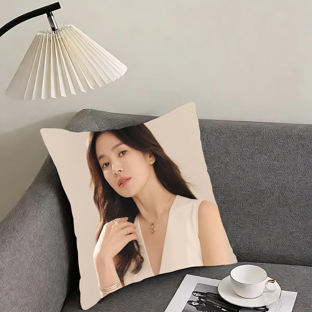 Song Hye - Kyo Cushion Cover Reversible Plush Pillow Cover – For car, sofa, bedroom, perfect as a gift.
