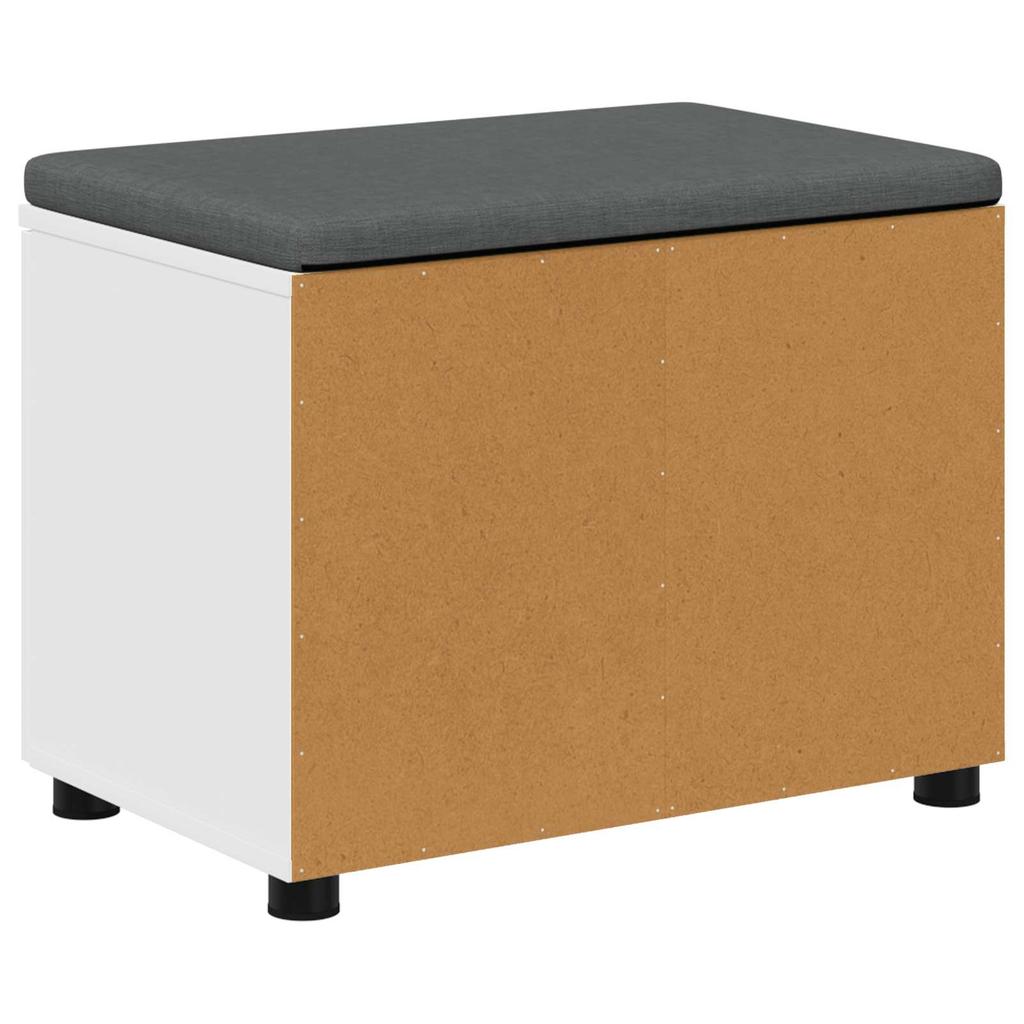 Hallway Bench with Cushion Shelf and Storage White 60 X 38 X 46 Cm