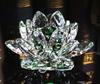 Crystal Lotus Ornament Candle Holder Buddha Supply Home Desk Cabinet Elegant Craft Decoration Indoor Worship Display Accessory