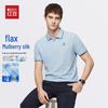 Hodo Men's Lightweight Summer Polo Shirt with Linen and Silk Blend