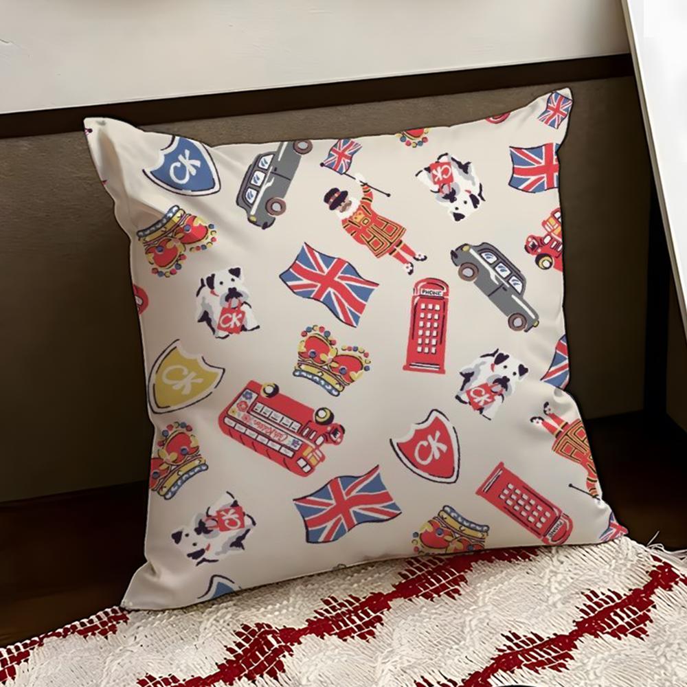 LOVE England Printed Cushion Cover Reversible Soft Durable Pillow Cover Home  Car MultiScene Use for Daily Comfort