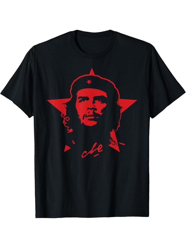 The Latest Hot-selling Cut Guevara Pattern Printed Short-sleeved Loose Men's and Women's Same Crew Neck Cotton T-shirt