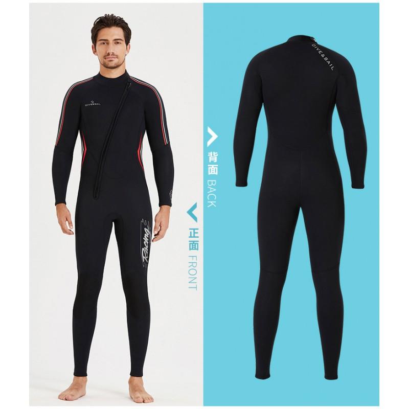 3mm Diving Suit Men's One-piece Thermal Surfing Long-sleeved Cold-proof Snorkeling Swimsuit