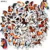 103056Pcs Dynamic Running Horse Stickers Oil Painting Horse Pattern Diy Toys Guitar Luggage Suitcase Decal Graffiti Sticker