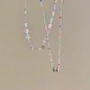 Color Beaded Small Flower Necklace Women'S Summer Temperament Collarbone Chain Versatile Girlfriend Neck Chain
