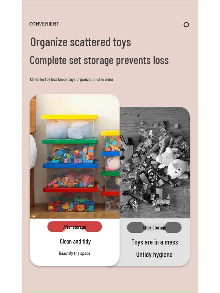 LEGO Kids' Storage Box for Building Blocks and Snacks - Plastic Organizational Bin