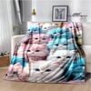 3D Cute Cat Printed Blanket Flannel Warm Blankets Soft and Comfortable Blanket Bed Linings Cubre Cama Birthday Gift