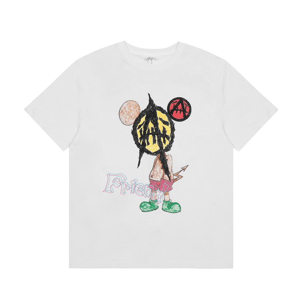 24S grenzüberschreitende Trendmarke Travis Scott Utopia Joint-Album geometrisches Graffiti kurzärmeliges T-Shirt Herren und Damen halblang