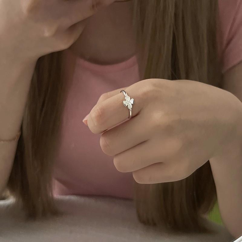 Korean Version Plain Ring Irregular 925 Sterling Silver Versatile Ring Women's Niche Ins Style Design Non-fading Combination Ring