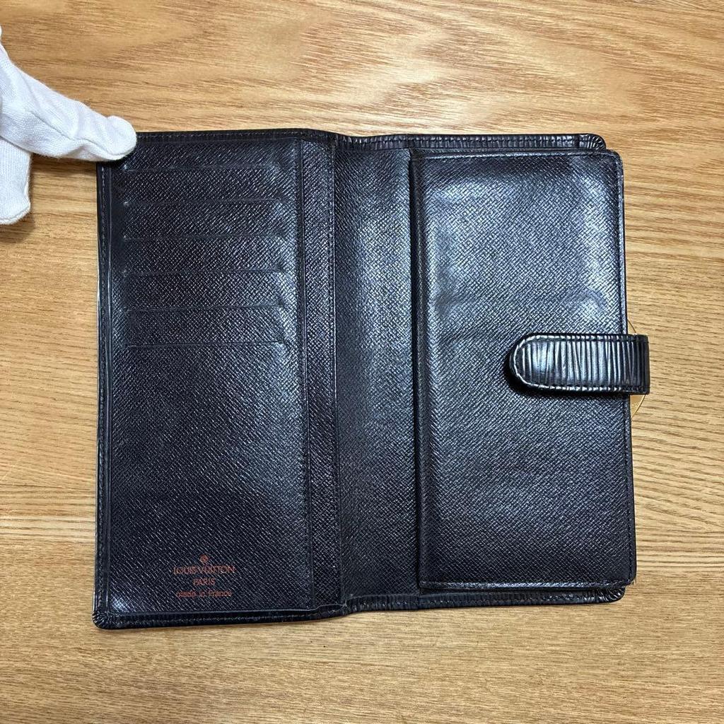 Used Louis Vuitton Epi Leather Long Wallet Black