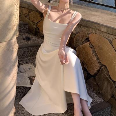 French High-end First Love White Suspender Dress Women's Summer Dress New Summer Long Skirt Temperament Slim
