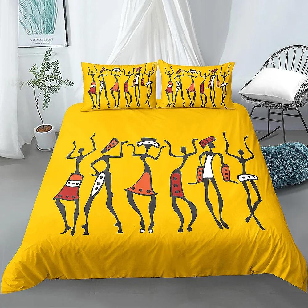 Ancient Egypt Africa Style Pattern Quilt Covers Comforter Bedding Sets for Home Bedroom Duvet Cover Bed Decor US King Queen Size