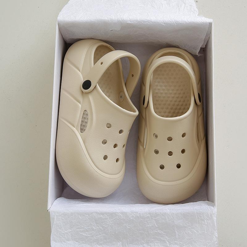 New summer cool slippers women's thick-soled bag head versatile hole shoes comfortable soft sole casual half drag