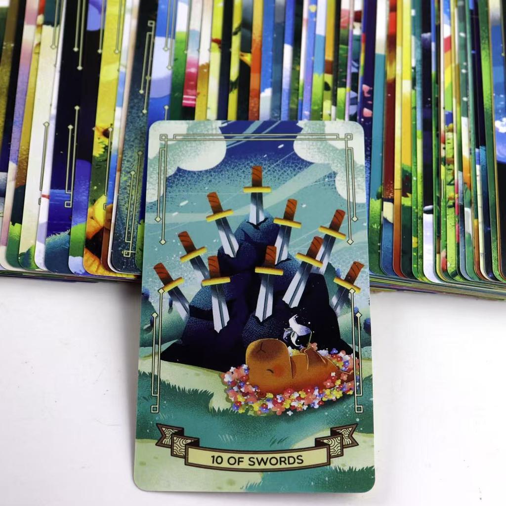 Capybara Tarot Deck 10.3*6cm 78 Cute Tarot Cards Bring That Soothing Vibe and Energy Into A Tarot Deck