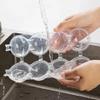 1/2 st 4-håls rund ishockeyform återanvändbar plast isboll kubmakare transparent barutrustning isform whisky cirkulär isbehållare