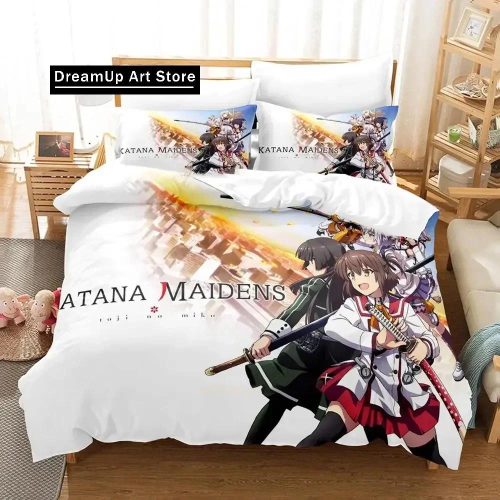 Kawaii Toji no Miko Bedding Set Single Twin Full Queen King Size Bed Set Adult Kid Bedroom Duvetcover Sets Anime Girls Bed