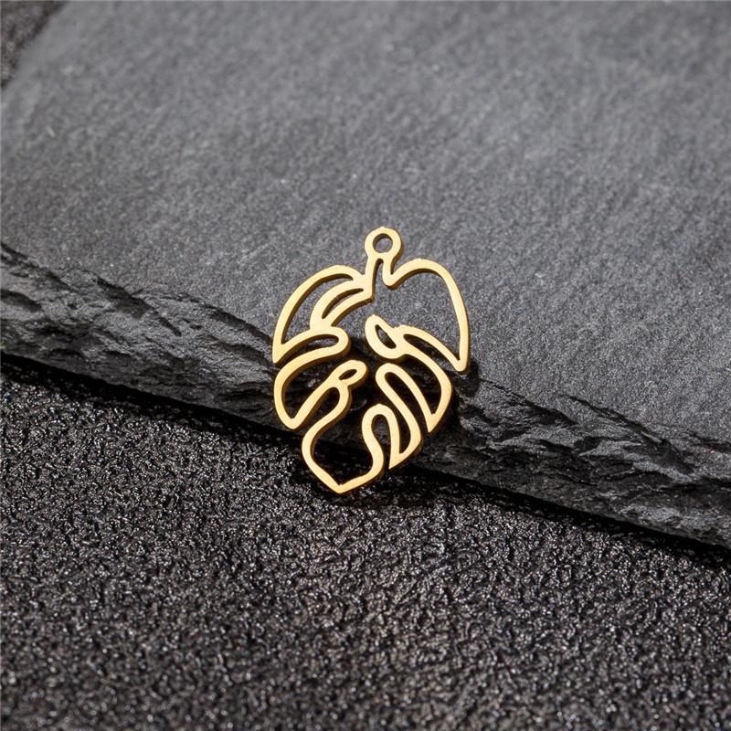 5Pcs/Lot Mini Stainless Steel Charms Fashion Metal Leaf Flower Butterfly Sun Pendants for Makings DIY Jewelry Handmade Craft