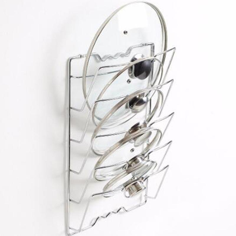 Kitchen Supplies Multifunctional Multi-layer Wall Hanging Pot Cover Rack Electroplating Cutting Board Cutting Board Rack
