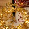 Christmas LED Copper Wire Light Strip Flower Wreath Gold Leaf Light String