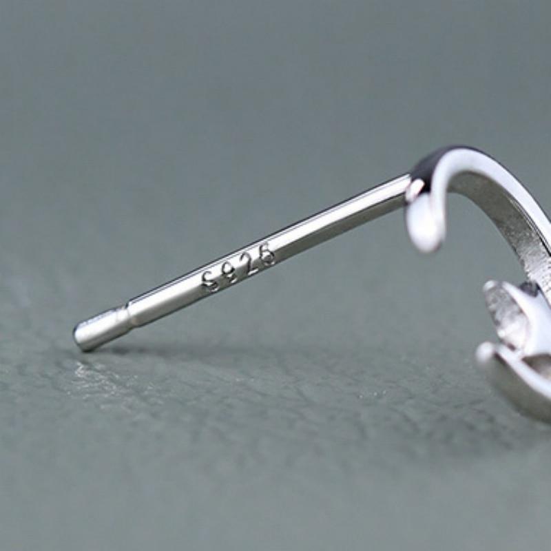 Cercei Stea si Luna 925 Sterling Silver Earrings, Star and Moon Design, Includes Jewelry Box, Silver