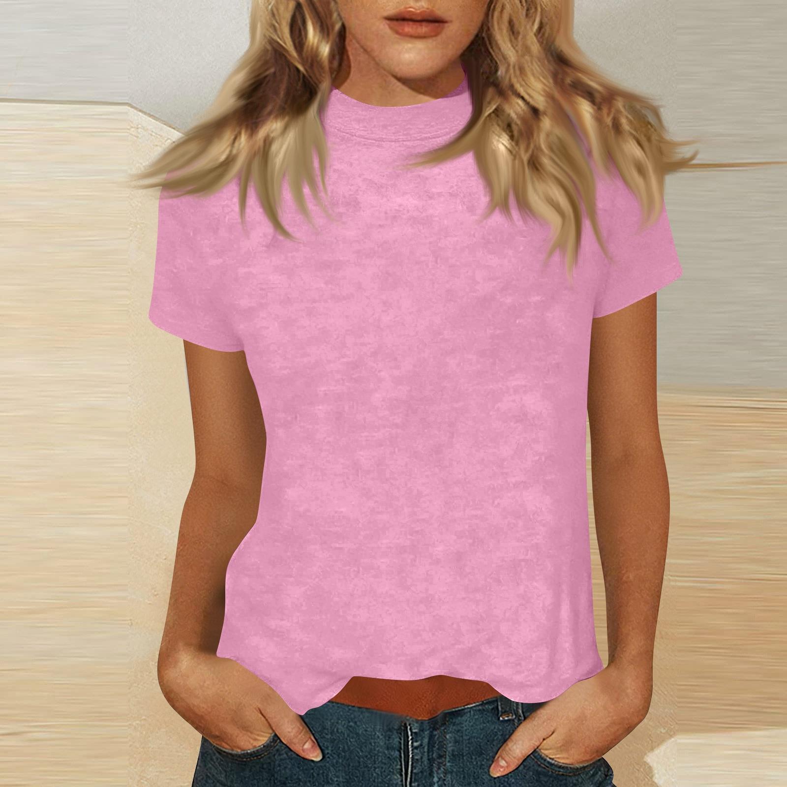 

Women s Mock Neck Short Sleeve Printed Top S