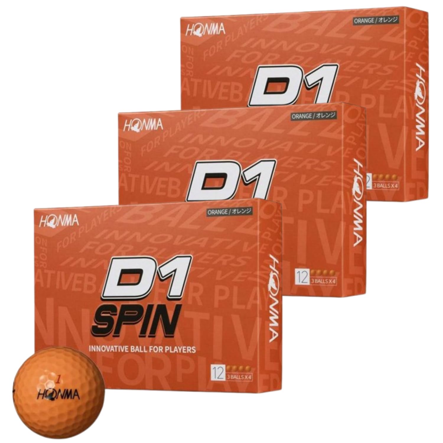 

dozen Honma Golf Ball D1 Spin Honma Golf Honma HONMA SPIN Golf Ball 2023 Orange BT2301 3 dozen 36 balls shop card included [3 set] D-1 Original